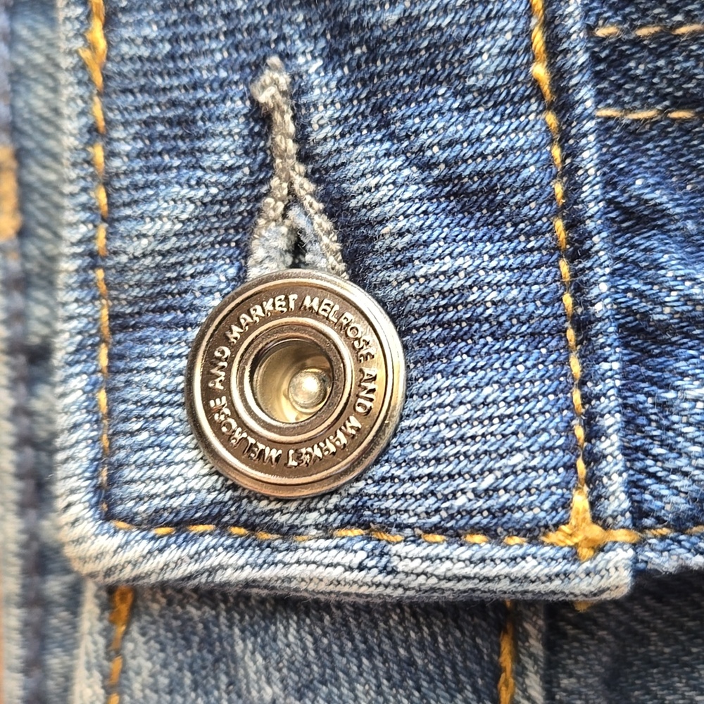 Melrose and Market blue denim skirt distressed raw hem Size 30 / M - Picture 5 of 9